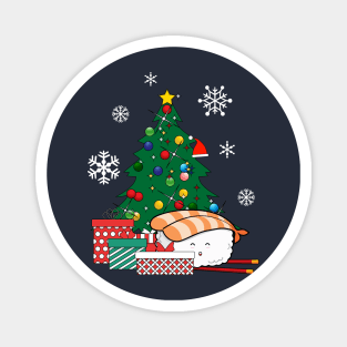 Happy Sushi Around The Christmas Tree Magnet